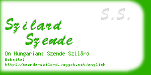 szilard szende business card