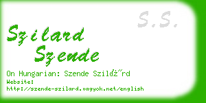 szilard szende business card